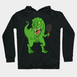 Cartoon dinosaur playing table tennis Hoodie